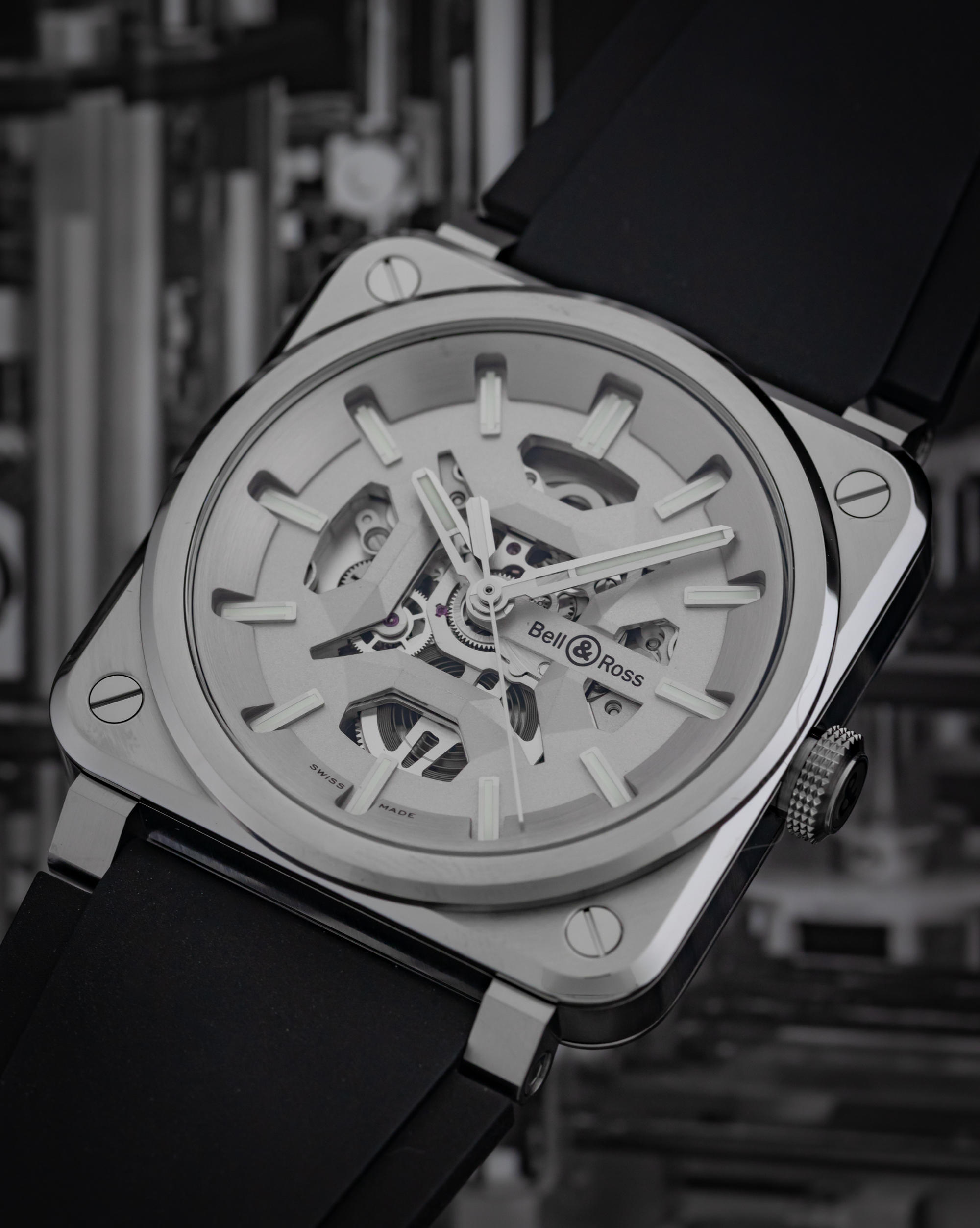 BELL & ROSS BR-03 SKELETON GREY STEEL