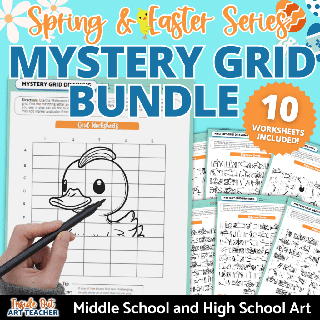 spring art mystery grid
