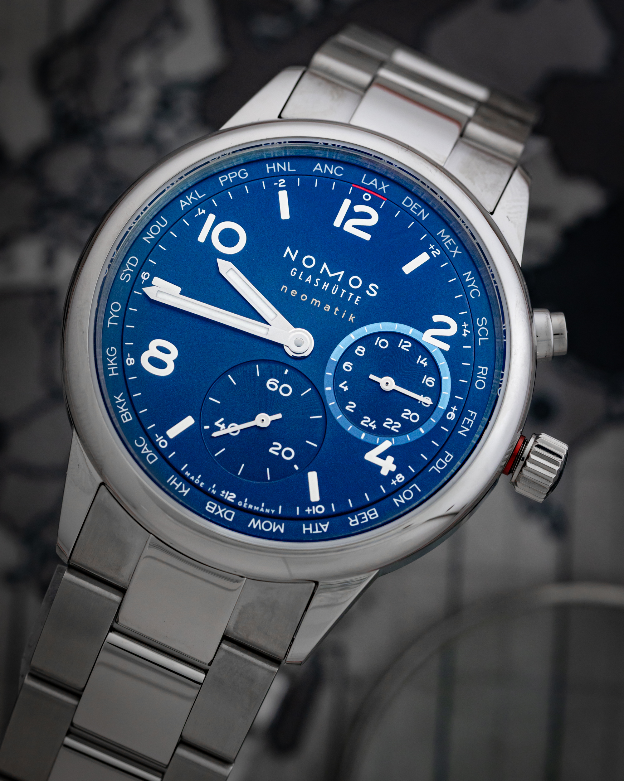 NOMOS CLUB SPORT NEOMATIK WORLDTIMER BLUE