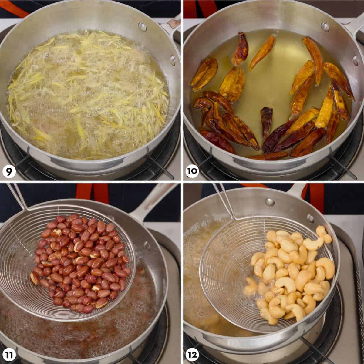 process shot for making Thai herb nuts steps 9-12