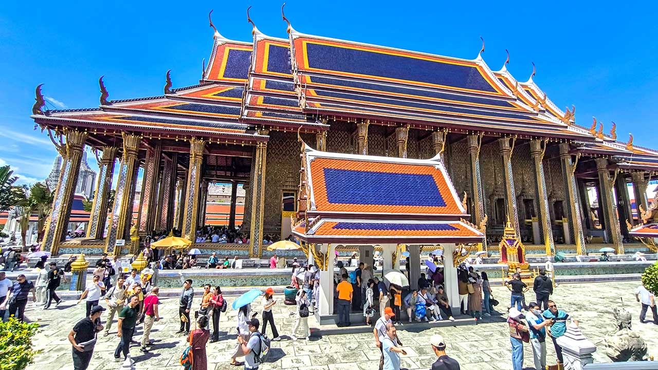 The main temple with the Emerald Buddha in Wat Phra Kaeo, Bangkok