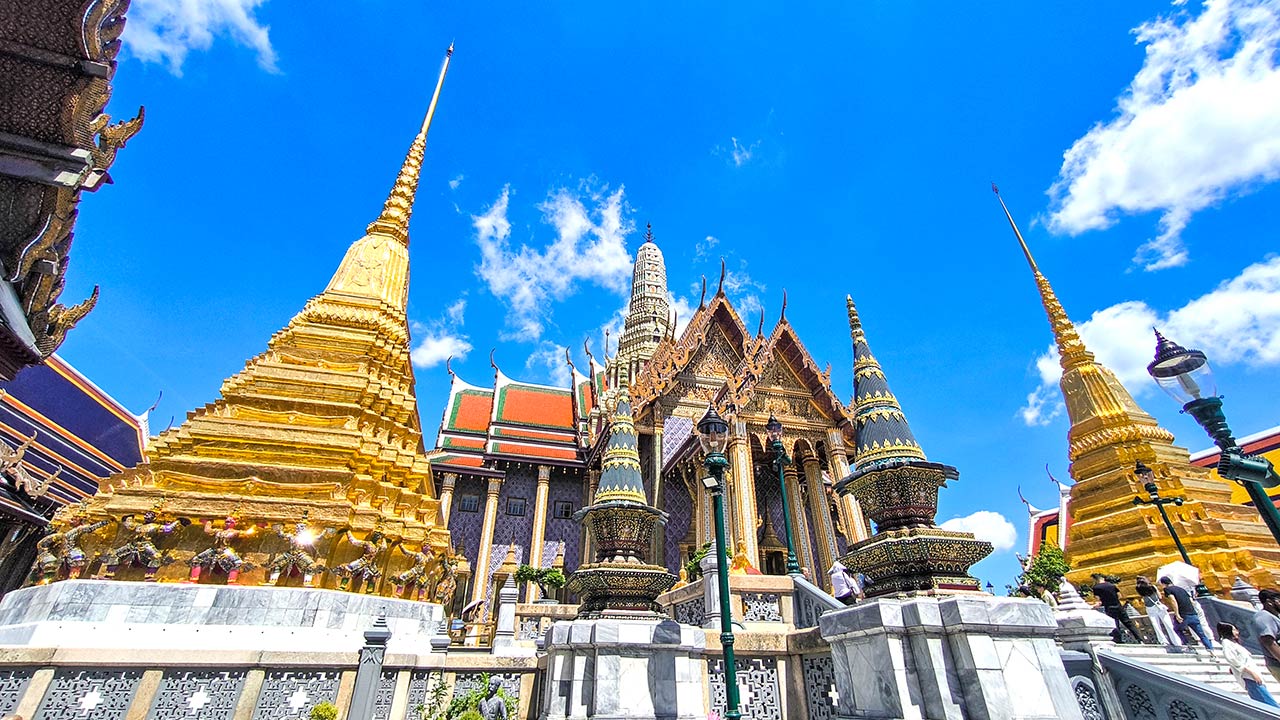 Golden chedis in Wat Phra Kaeo, Bangkok