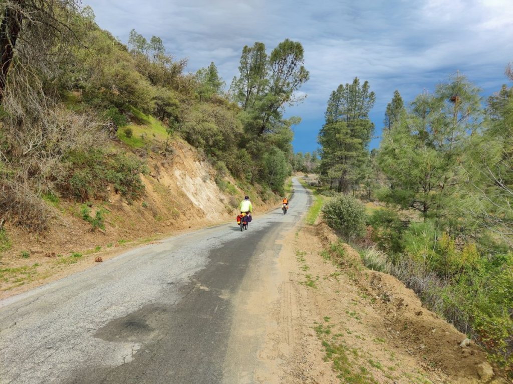 bikes on narrow paved road