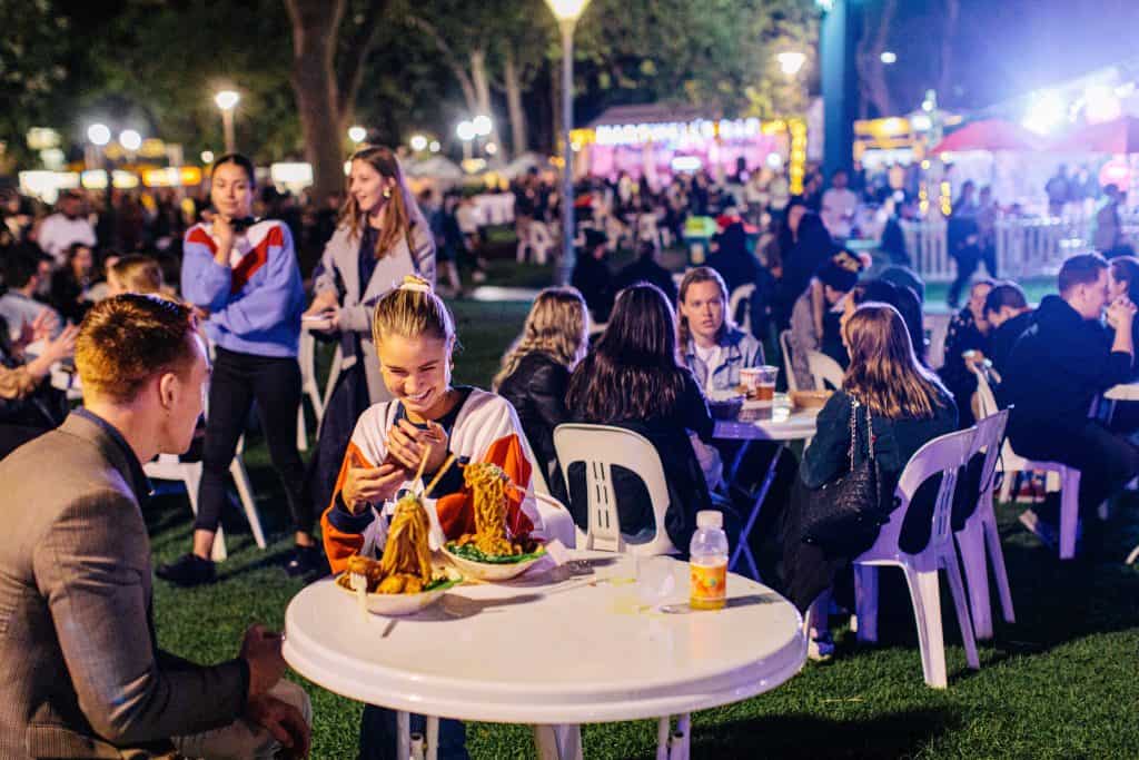 People at the Canberra Night Noodle Market