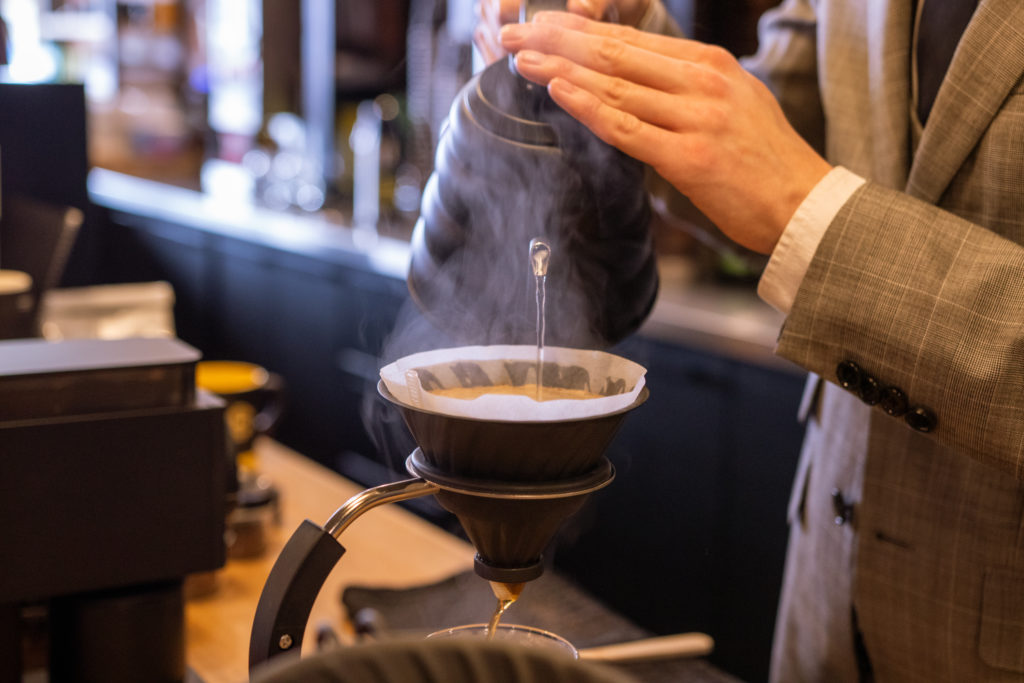 Pour over at Beachcomber Coffee on The Sunshine Coast