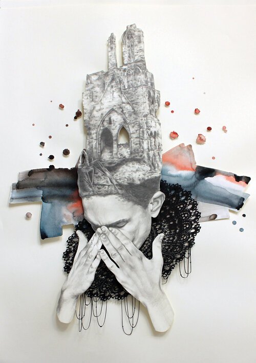 Infinite and solitary mixed media collage 2014.jpg
