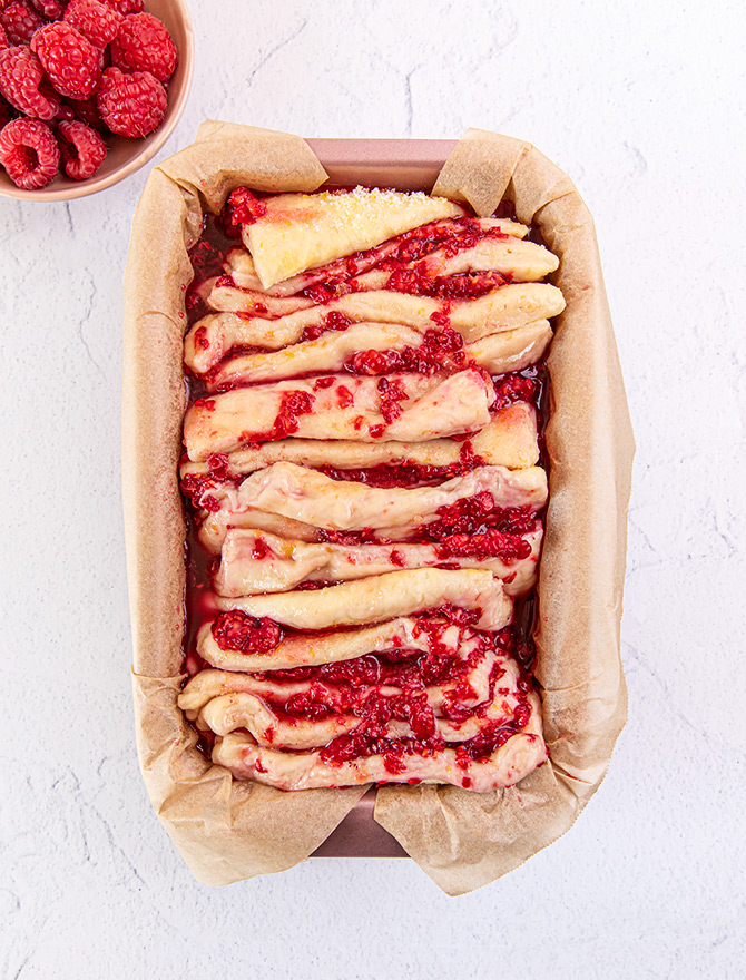 Lemon Raspberry Pull Apart Loaf