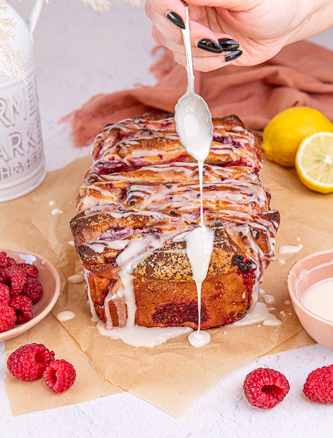 Lemon Raspberry Pull Apart Loaf