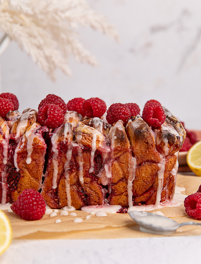 Lemon Raspberry Pull Apart Loaf