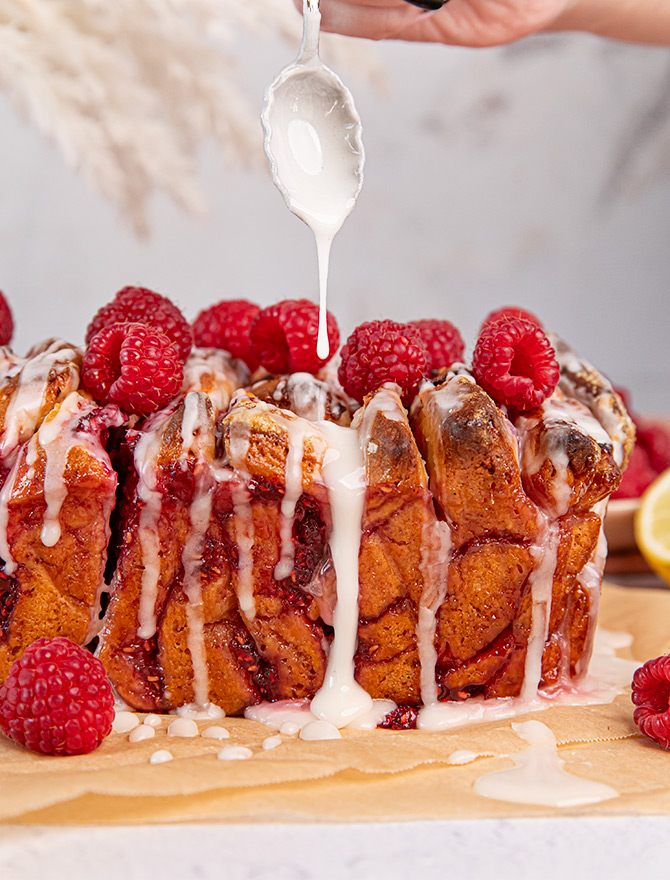 Lemon Raspberry Pull Apart Loaf
