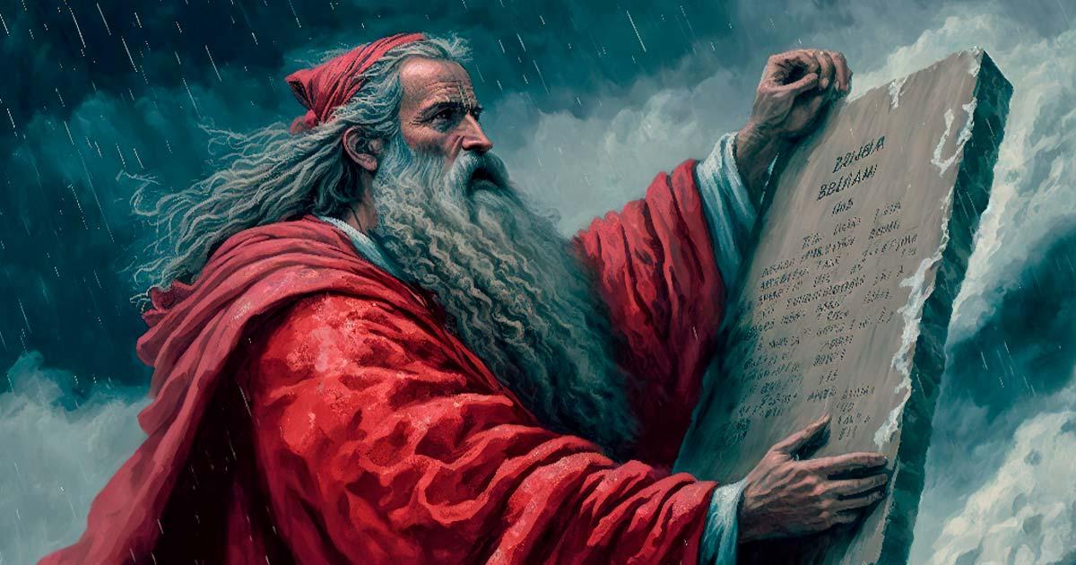 AI Illustration of Moses with the 10 Commandments Tablet. Source: Jim Vallee/Adobe Stock