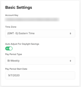 OnTheClock Basic Settings