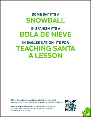 Print ad for "One Eagles Nation" ad campaign created by students in the Newhouse School