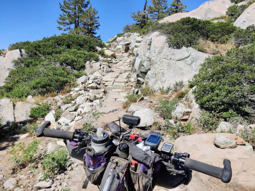 bikepacking bike on rocky singletrack trail