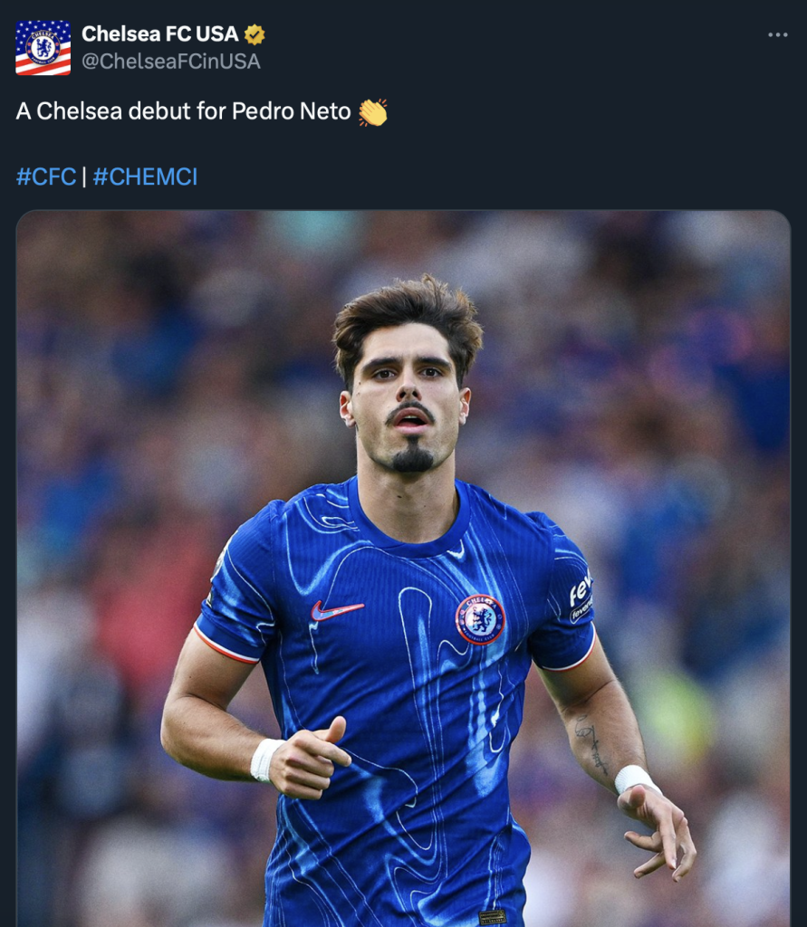 Via X: https://x.com/ChelseaFCinUSA/status/1825215250578149633
