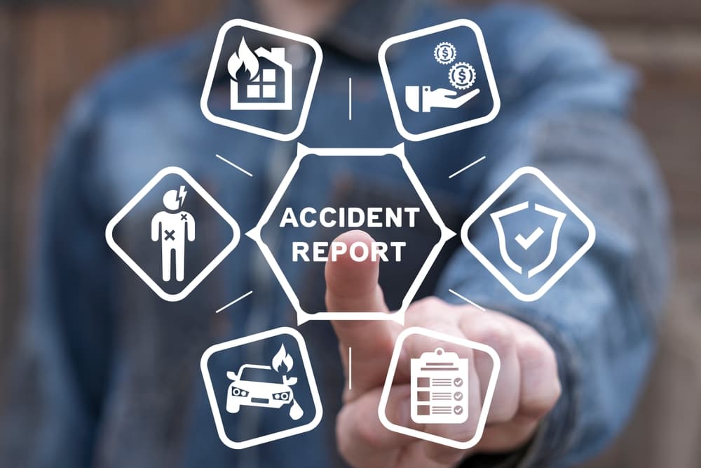 Graphical representation of steps to take after fatigue car driver injures you