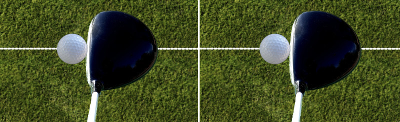 image of a golf driver with the face either 1 degree open or square