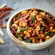 A bowl of Thai herb nuts.