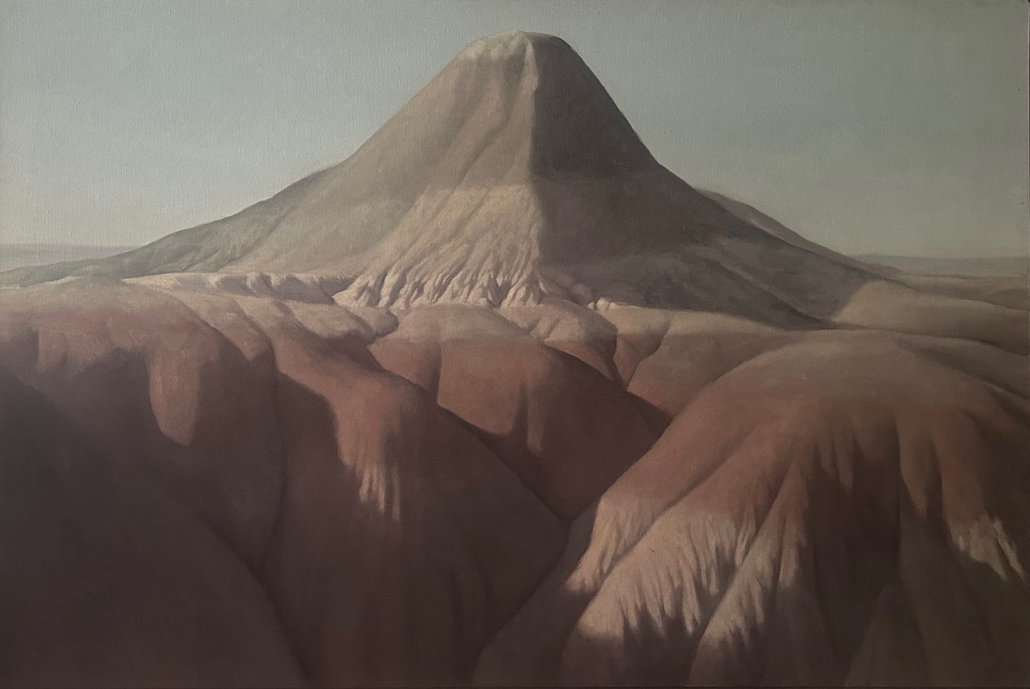 A painting of a mountain  Description automatically generated