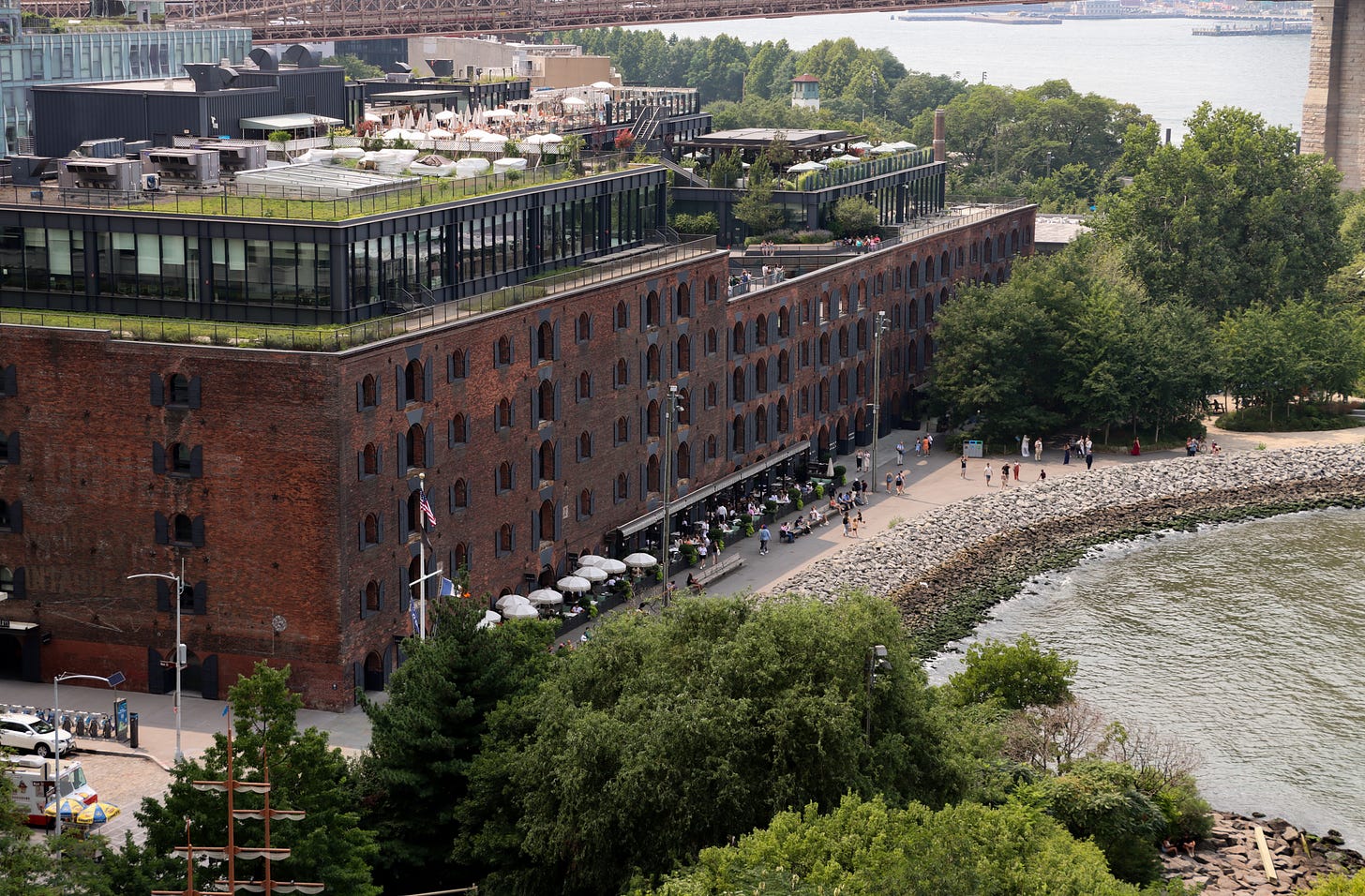 view of brick warehouse building