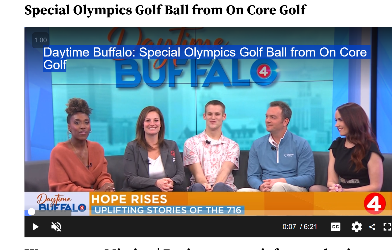 OnCore ambassador Nate Forrestel recently appeared on Channel 4 News - Watch Now