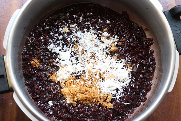 add sugar, coconut