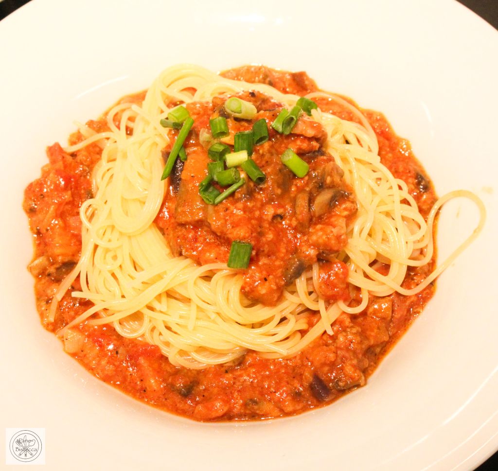 Spaghetti mit Speck-Auberginen Sauce