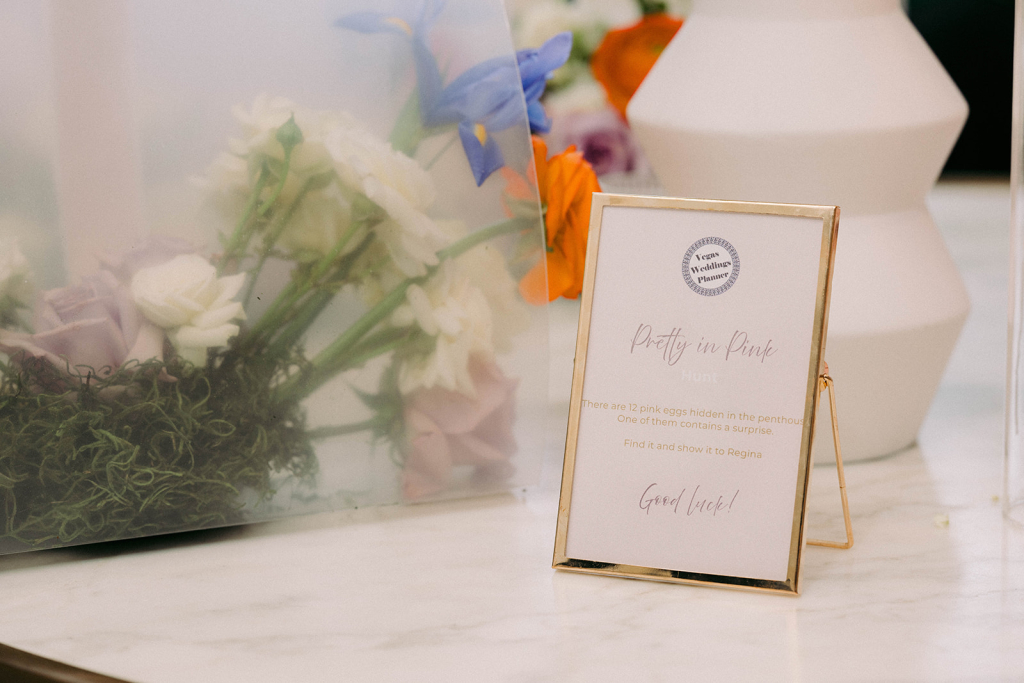 Las Vegas Micro-Wedding Idea: Pretty in Pink Egg Hunt as an Ice Breaker