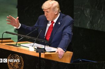 Annihilation, AI and a walkout – key moments from Trump’s UN speech