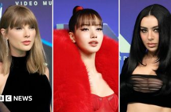 Taylor Swift and Charli XCX among stars to light up VMAs red carpet