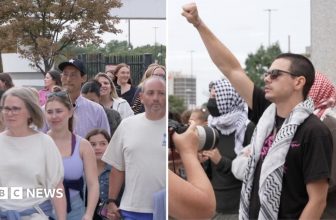 Watch: Concertgoers and pro-Palestinian activists arrive at Ed Sheeran concert