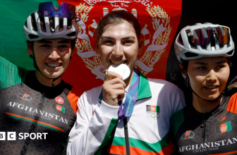 Fariba Hashimi: Afghanistan cyclist who dressed as man to avoid Taliban wins Asian Games silver medal