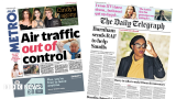 Newspaper headlines: ‘Air traffic out of control’ and ‘RAF to help Saudis’