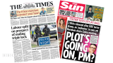 Newspaper headlines: ‘Labour split on triple lock’ and ‘Plot’s going on, PM?’